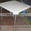 high durable HDPE 2.8FT white square folding dining table /hot sell square plastic dining room table