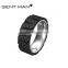 8mm Hammer Surface Titanium Carbon Fiber Ring