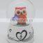 Lovely owl designs with Colored lights snow flake souvenir polyresin wedding favors water snow globe