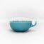 H4889 cyan glaze outside hot sale oem coffee cup and saucer logo