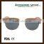 wood sunglasses half frame unisex wooden sun glasses