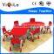 Cheap Commercial school moon-shape plastic table and chairs for kids