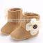 Big flower cute baby boots cotton fabric child shoes with soft sole