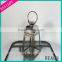Glass Windowed Heart Adorned Copper Steel Lantern Wedding Centerpiece with a Garden Theme