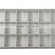 Stock Your Home 18 Compartment Stackable Jewelry Tray with Grey PU Leather