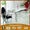 TH316 modern stainless steel dining table with tempered glass top