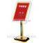 Hotel Equipment Wholesales Floor Stand Sign Holders With Glass Frames