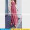 Fashion korean style women summer beach wear long vestidos sleeveless v-neck striped printed sexy bohemian maxi dresses 2017