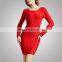 Girls Top Casual Style Office Lady Red Bandage Dress Direct Supplier