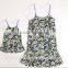 Wholesale holiday family set flower printed mother daughter matching dress in stock