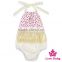 Toddler Fashion Clothing Plain White Floral Printed Decorative Tassels Infant Bodysuit Onepiece Baby Girl Romper
