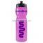 USA Made 28 oz Transparent Sports Bottle With Push And Pull Lid - BPA/BPS-free, FDA compliant and comes with your logo