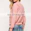 2017 Spring woman coats and jackets soft fabric women plain bomber jacket wholesale