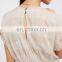 V-neckline rolled sleeves cuffs cute knot ankle striped jumpsuit