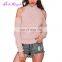 Private Label 5 colors high neck long sleeves custom oversized cashmere sweater
