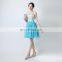 Custom Made Sweet Jewel Ruffles A Line Chiffon Sleeveless Mini Button Zipper Popular Evening Dresses