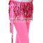 Bestdance Latin Profesional New Belly Dance 3 Layer Tassel Hip Scarf Belt Tribal silver Colors