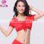 S-3033 High ice silk women short sleeve belly dance wear top costume