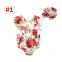 Baby Girl Romper headband Set Toddler flower print bodysuit Summer Clothes for 0-2T