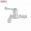white plastic long nose bib cock water faucet