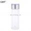 Cheap 500ML double wall insulated glass water bottle with tea infuser for office