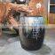 Special color flow glaze black bar ceramic stool for garden