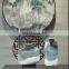 Modern New Chinese Green Ink Design Handmade White Ceramic Flower Vases for Porcelain home decor