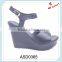 Latest ladies slippers shoes and china wholesale high wedge barefoot ankle sandals
