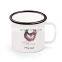 10 oz wholesale small camping white custom sublimation print metal enamel coffee mug