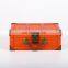 Vintage MDF wooden keychain perfume suitcase gift box PU leather with lock
