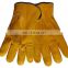 TPR Keystone Thumb Arc Impact Protection Cut Resistant Water Proof Yellow Grain Cowhide Leather Driver Gloves
