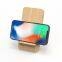 Multifunctional 10 W Eco-Friendly Bamboo Wood Wireless Phone Charger Stand with Fast Wireless Charging Includes Phone Holder