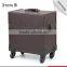 Professional train hair stylist trolley rolling leather cosmetic case, travel makeup vanity case