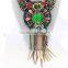 Big bright color bead necklace green crystal tassel bead necklace