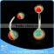 Multi-colour ball banana piercing wholesaler surgical steel 100 nickel free navel ring