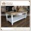 Birch Wood Square Rustic French White End Table