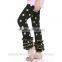 2015 kids autumn winter leggings,baby girls gold polk dot black ruffle leggings