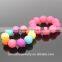 The rainbow solid color acrylic bead Chunky Bracelet set