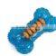 New Fashion Puppy Dog Pet TPR bone toys with rope blue