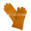 yellow cow skin full leather working glove