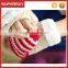 V-379 Handmade cute father christmas stripe cartton winter hand warmer gloves with button mitten glove