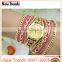 Colorful Hawaii style women's watches long metal chain bracelet watch
