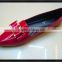 2015 casual shoes Female pointy shoes flat sole shoes red color