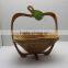 apple fruit shape folding bamboo basket