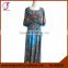 0952306 Newest India Style Woman Round Collar Maxi Flower Kaftan Caftan