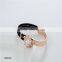 Alloy electroplating diamond rope bracelet black bear leather bangle