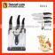3pcs Perfect Kitchen Accessories Ceramic Knife set+peeler +chopping plasitc board in acrylic knife stand