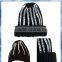 hot sale Foil stripe Knit Beanie/women fashion hat/thick knit beanie