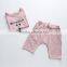 Two Colors Lovely Cartoon Comfort Adjustable Cotton Unisex Children Summer Clothes Set
