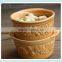 3d ceramic old style soup bowl with fruit emboss